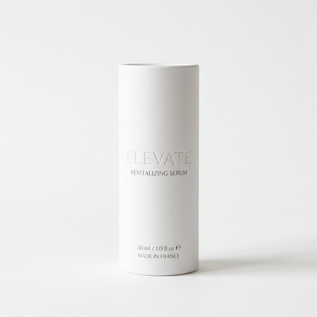 Minimalist white matte serum cylinder